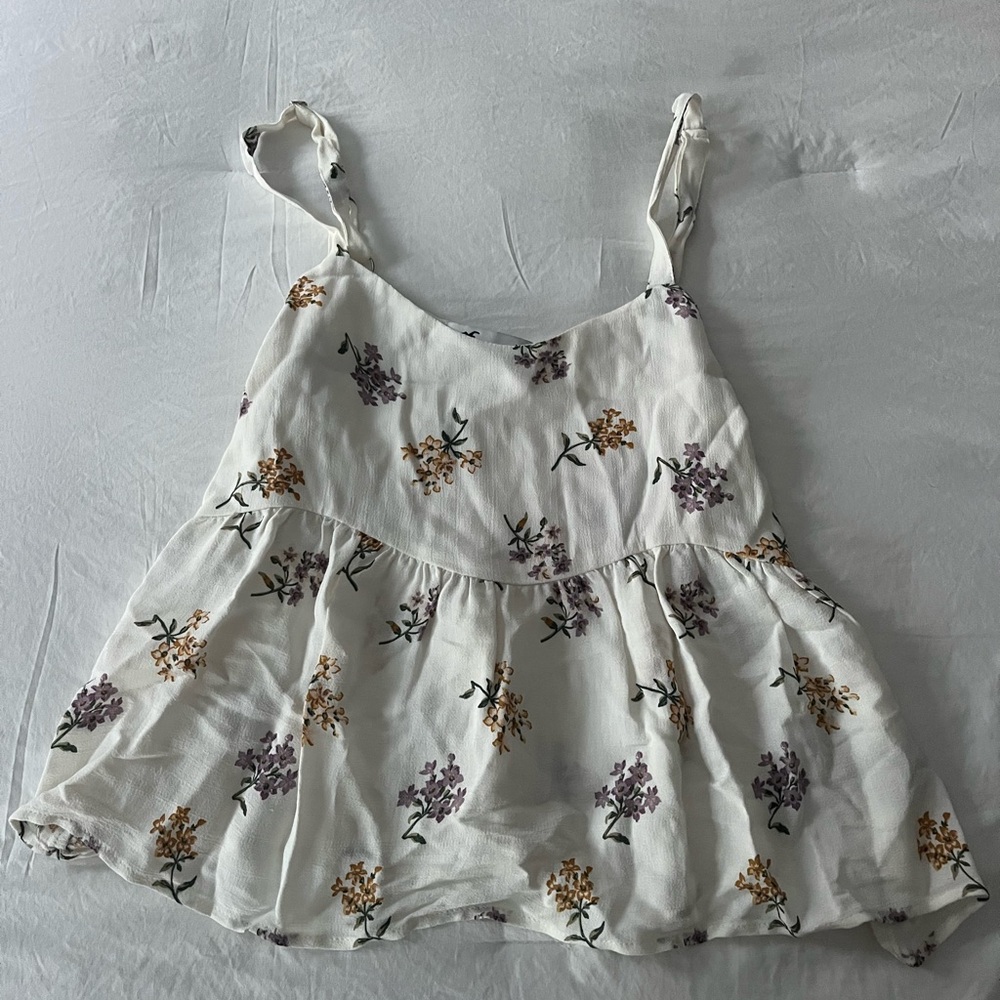 Hollister White Floral Camisole